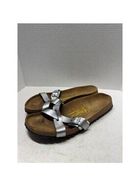 Papillio Birkenstock Tabora Metallic Silver Cross Strap Sandals EU 43 L12 M10